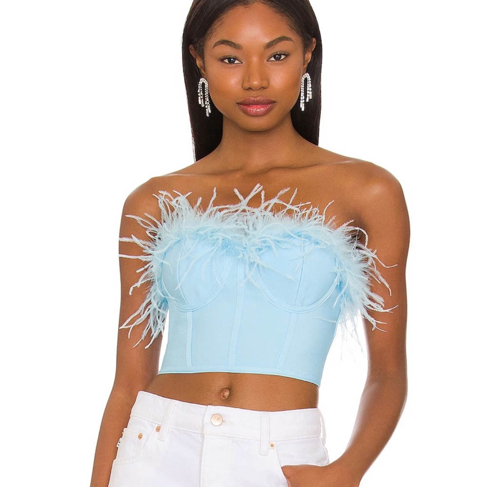 New Ramona Bustier Top in Blue by Superdown